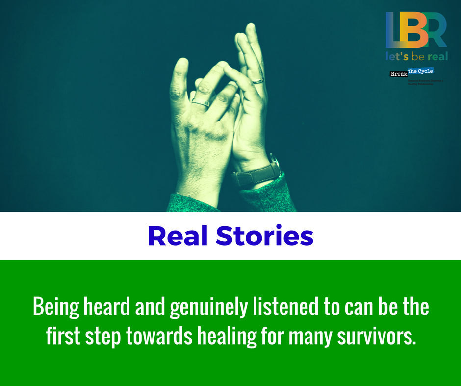 quote: being hear and genuinely listened to can be a first step of healing for suvrivors